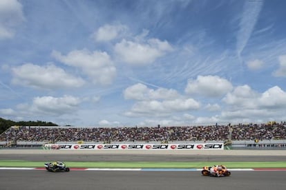 Pedrosa, durante un entrenamiento con Honda