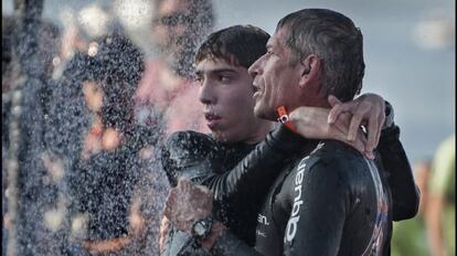 Fabien H&eacute;raud y Jacques Gamblin, en el filme.