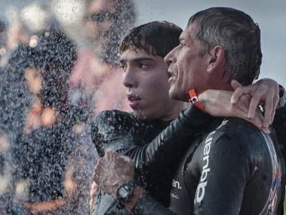 Fabien H&eacute;raud y Jacques Gamblin, en el filme.