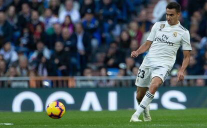 Reguilón, en el partido de LaLiga entre el Madrid y el Valladolid.