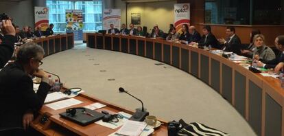 Reunión sobre lenguas celebrada este miércoles en el Parlamento europeo.