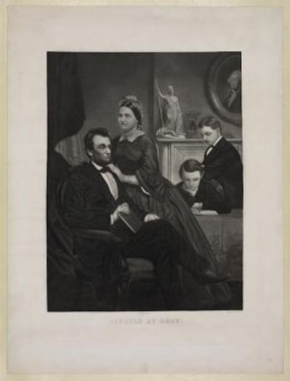 La familia Lincoln en un retrato propiedad de la Biblioteca del Congreso de EE UU