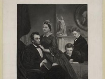 La familia Lincoln en un retrato propiedad de la Biblioteca del Congreso de EE UU
