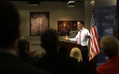 El candidato republicano, Scott Walker, durante la campa&ntilde;a