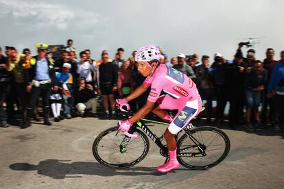 Nairo Quintana, en la cronoescalada de Bassano del Grappa, que gan&oacute; en el Giro de 2014.