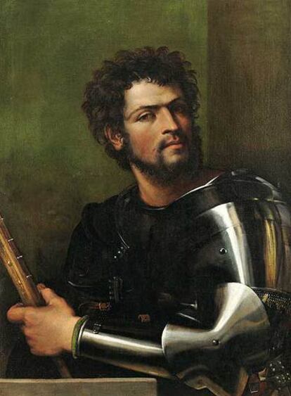 <i>Retrato de soldado</i> (1512), una de las obras de Del Piombo que se exhiben en Roma.