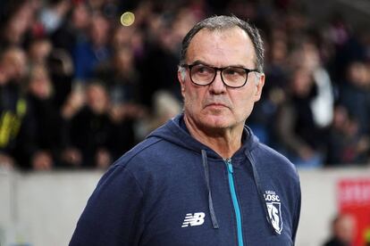 Bielsa, durante el partido entre el Lille y el Saint-Etienne.