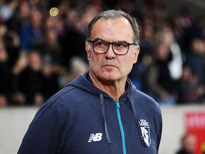 Bielsa, durante el partido entre el Lille y el Saint-Etienne.