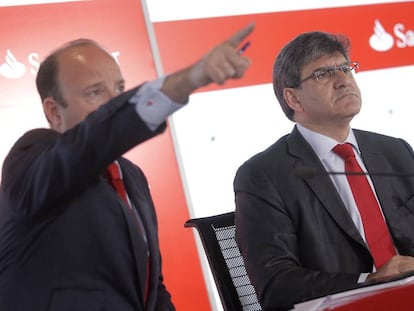 El consejero delegado del Banco Santander, José Antonio Álvarez, en la presentación de los resultados