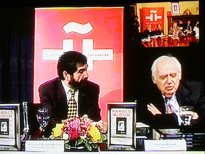 Videoconferencia de Antonio Muñoz Molina y Harold Bloom, en el Instituto Cervantes de Nueva York.