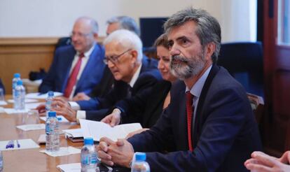 Carlos Lesmes, president del Consell General del Poder Judicial, presideix a Barcelona el ple de govern del TSJC.