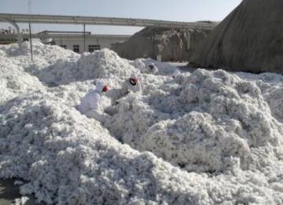Planta de procesado de algodón en Aksu (Xinjiang, China), en 2015.