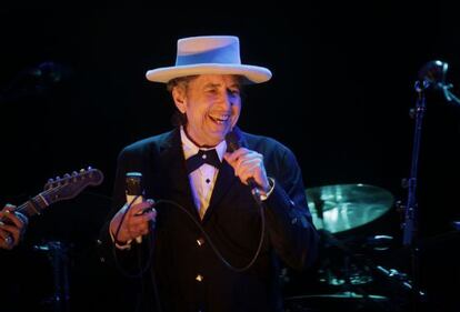 Bob Dylan, en un concierto en el Festival de Benicàssim en julio de 2012.