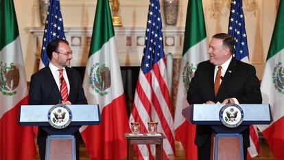 El canciller mexicano, Luis Videgaray (izquierda), durante una reciente reunión con el secretario de Estado, Mike Pompeo.