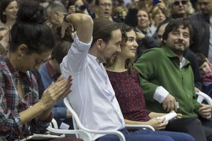 Pablo Iglesias al centre d'esports de Vall d'Hebron
