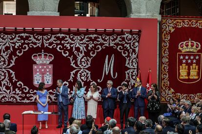 La presidenta de la Comunidad de Madrid, Isabel Díaz Ayuso, durante su juramento este viernes.