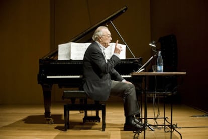 Alfred Brendel, ayer en el Palau de la Música de Barcelona.