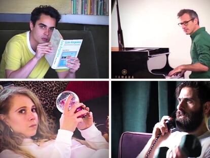 Ana Kras, Max Minghella, Spike Jonze, Katherine Waterston, Juno Temple y Jason Schwartzman en los vídeos promocionales de Entireworld.