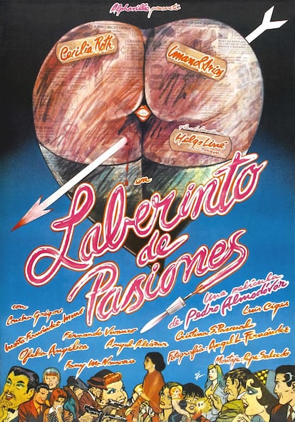 Cartel de 'Laberinto de pasiones', diseñado por Iván Zulueta en 1982.