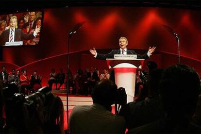 Tony Blair, en un momento de su discurso en el congreso del Partido Laborista británico en Manchester.