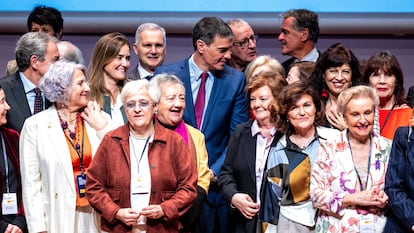 El presidente del Gobierno clausura el acto con motivo del 20? aniversario de la Ley contra la Violencia de Gnero este lunes en Madrid.