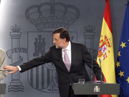 Mariano Rajoy y el presidente del Consejo Europeo, Herman van Rompuy, en La Moncloa.