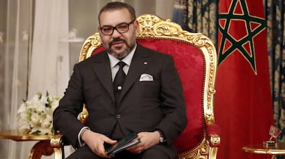 El rey de Marruecos, Mohamed VI, durante una ceremonia oficial en Rabat.