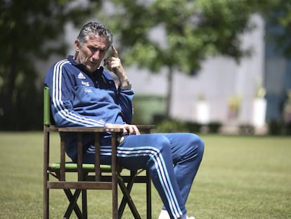 Edgardo Bauza, seleccionador argentino, durante una entrevista.