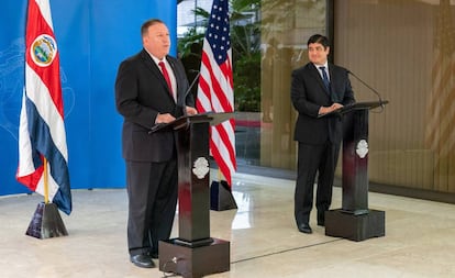 Mike Pompeo, secretario de Estado de EE UU, durante su visita a Costa Rica.