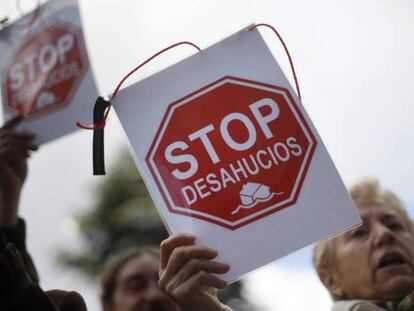 Una protesta contra los desahucios.