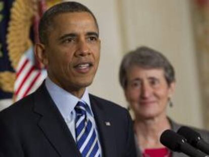 El presidente de EEUU, Barack Obama, habla hoy junto a la nominada Sally Jewell Jewell, de 57 años, para ser la próxima secretaria de Interior en reemplazo del político hispano Ken Salazar.