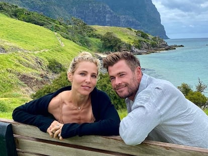 Chris Hemsworth y Elsa Pataky este mes en Lord Howe, una pequeña isla situada entre Australia y Nueva Zelanda.