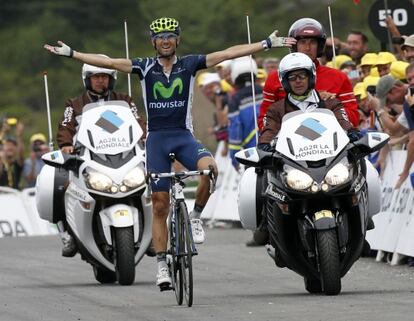 Valverde celebra el triunfo conseguido el año pasado en Peyragudes.