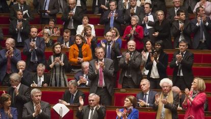 Diputados en el Parlamento francés el día que pidió el reconocimiento del Estado palestino.