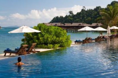 Piscina del Pangkor Laut Resort, en Pangkor (Malasia).