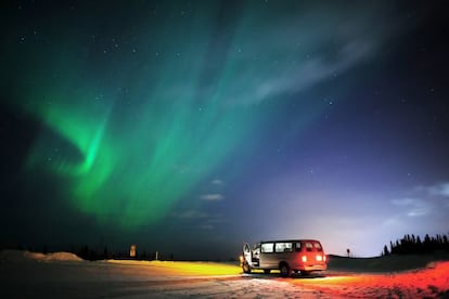 Rosa Montero visitó Alaska y se quedó impresionada de los 70 grados bajo cero que pueden alcanzar las temperaturas. En la foto, una aurora boreal.