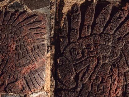 Bajorrelieve del águila real encontrado en el Templo Mayor.