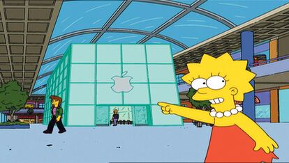 <b>Lisa Simpson se vuelve adicta a Mapple, la versión <i>dibu</i> de Apple.</b>