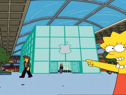 <b>Lisa Simpson se vuelve adicta a Mapple, la versión <i>dibu</i> de Apple.</b>