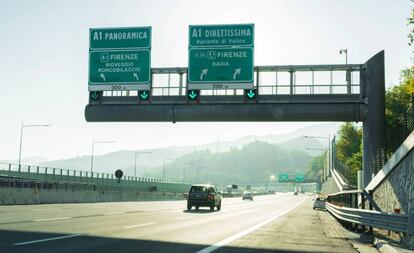 Autopista A1 Milán-Nápoles, propiedad de Autostrade.