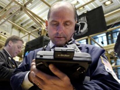 Agentes de la Bolsa de Nueva York. 