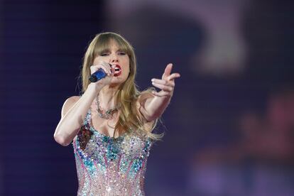 Taylor Swift performs as part of the "Eras Tour" at the Tokyo Dome, on Feb. 7, 2024, in Tokyo.