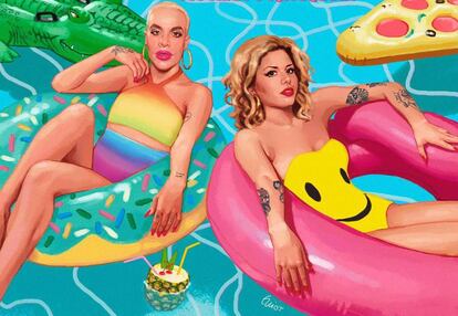 Jedet y Ms. Nina en la portada de Reinas, su nuevo single.