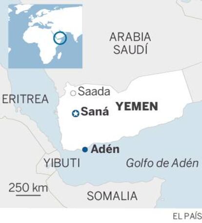 Situación geográfica de Yemen.