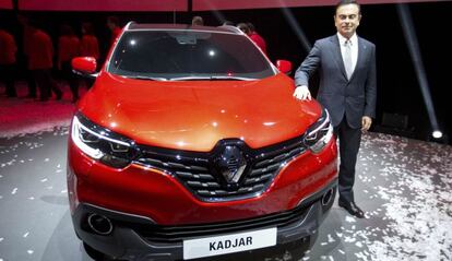 Carlos Ghosn, presidente de Renault, presenta el Kadjar en París.