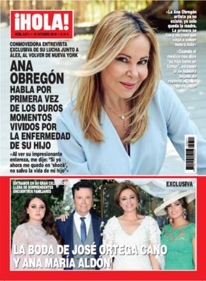 Ana Obregón en la portada de la revista '¡Hola!', este miércoles.