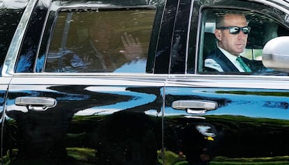 El expresidente de EE UU Donald Trump llegaba este martes al tribunal de Miami (Florida).