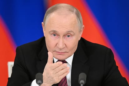 Vladimir Putin at the Kremlin in Moscow, May 11, 2025. 