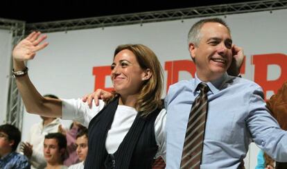 Carme Chac&oacute;n y Pere Navarro durante las pasadas elecciones auton&oacute;micas. 