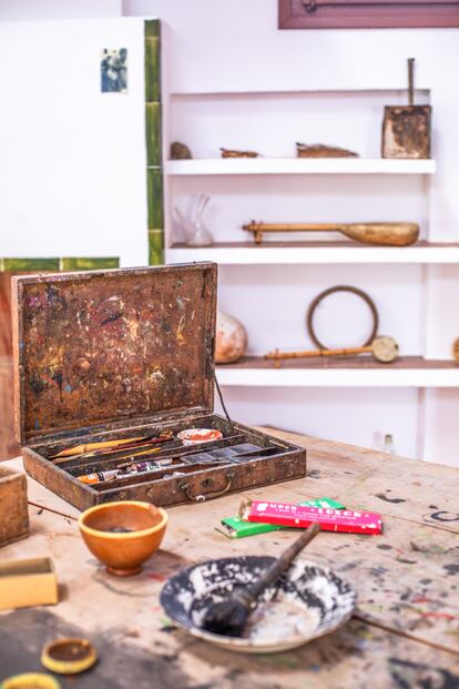 El taller de Joan Miró a la casa museu del Mas Miró, a Mont-Roig del Camp.